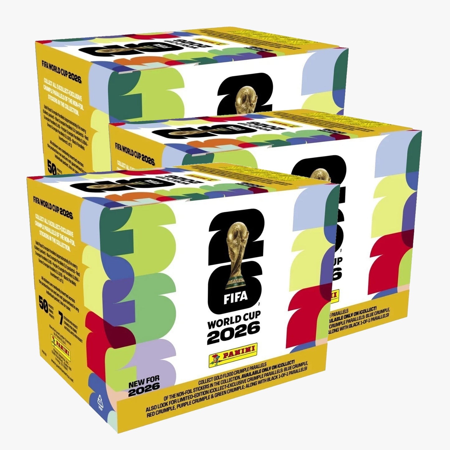 Panini FIFA World Cup Sticker Box Collection- 50 Pack Box Gold Limited
